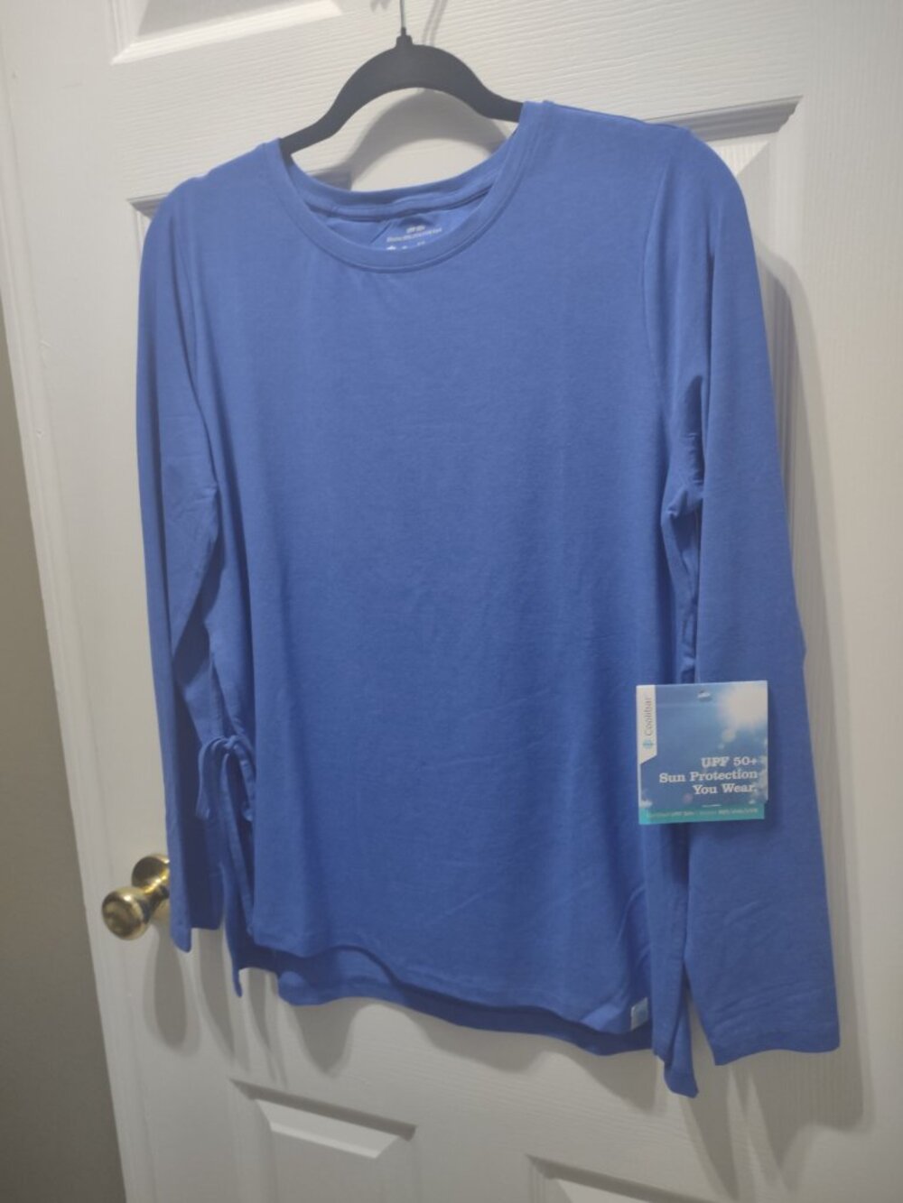 Coolibar surf side slit side tie top - NWT - Size M - azure blue